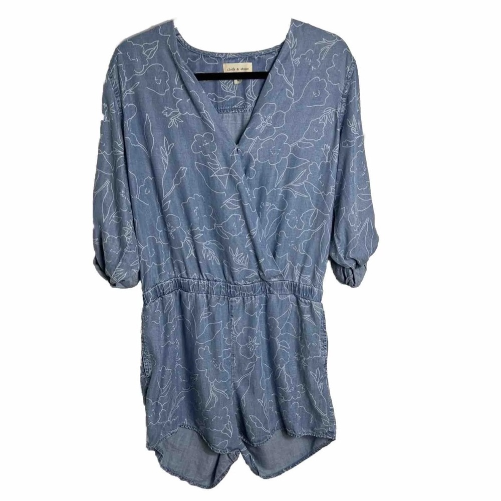 Cloth & Stone Blue Floral Jumpsuit